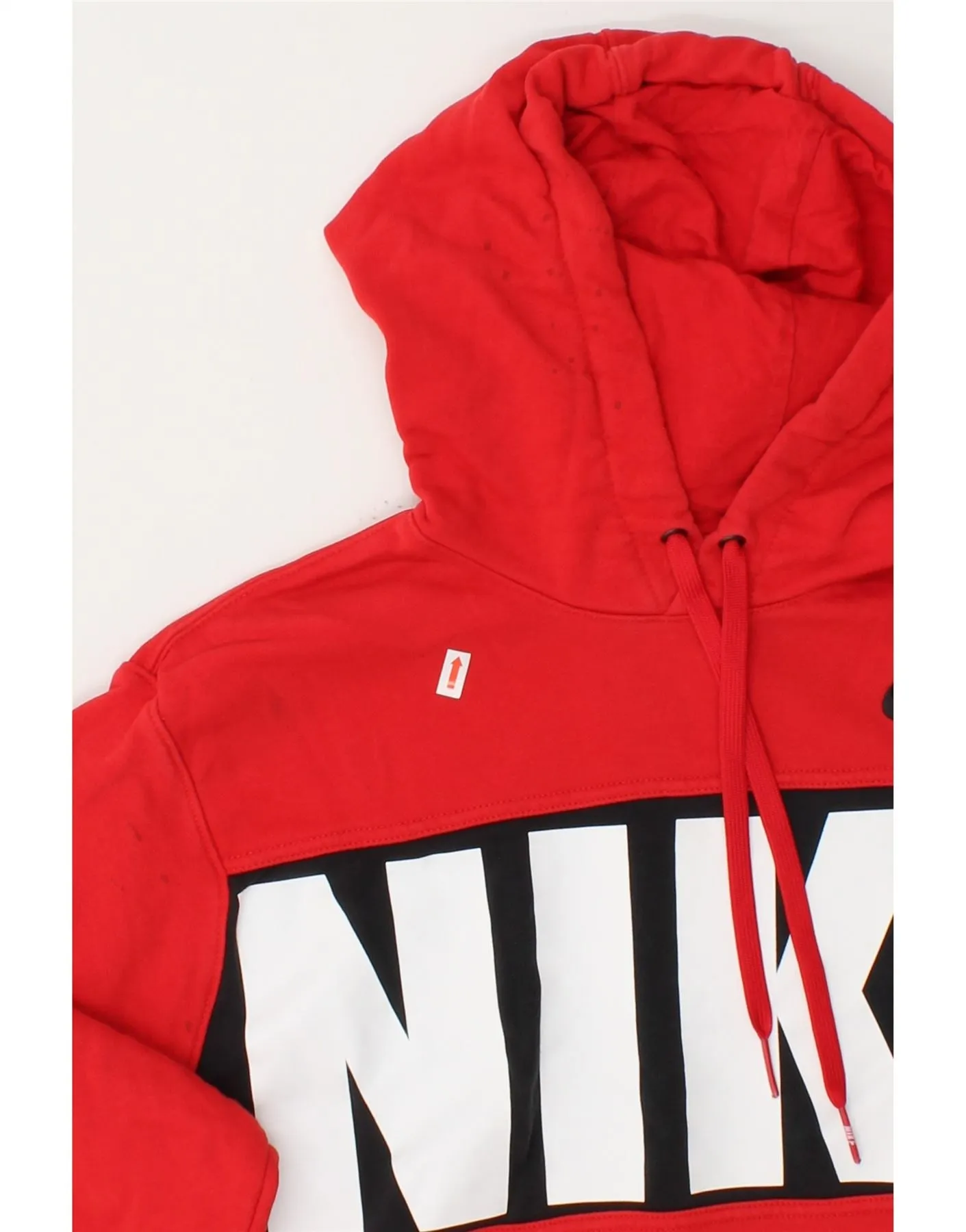 NIKE Mens Graphic Hoodie Jumper Medium Red Cotton
