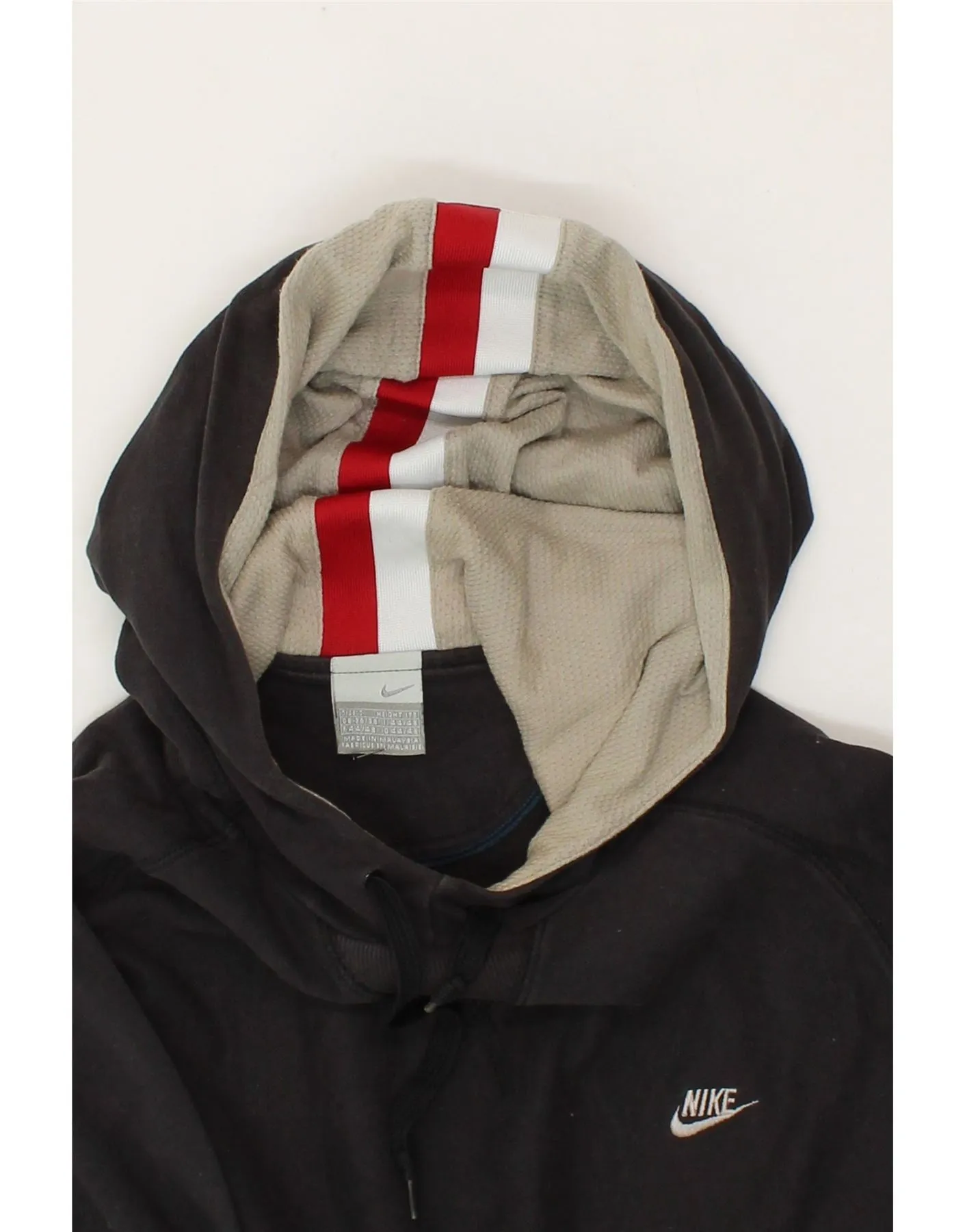 NIKE Mens Graphic Hoodie Jumper UK 36/38 Small Black Cotton