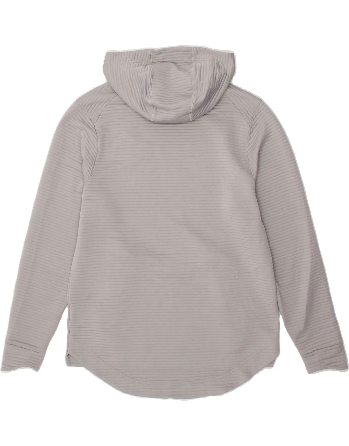 NIKE Mens Hoodie Jumper Medium Grey Striped Polyester