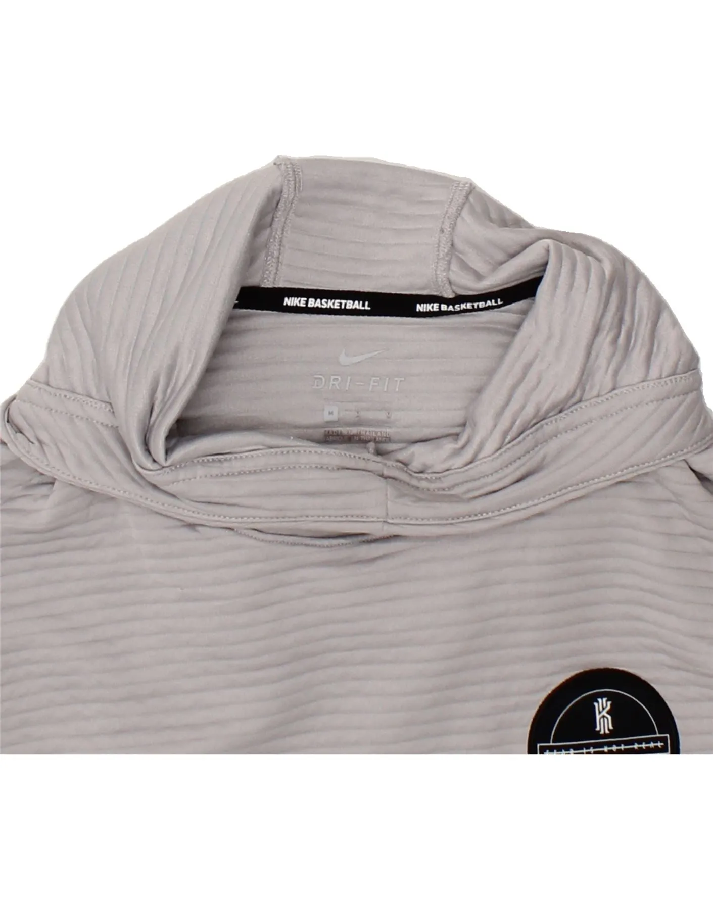 NIKE Mens Hoodie Jumper Medium Grey Striped Polyester