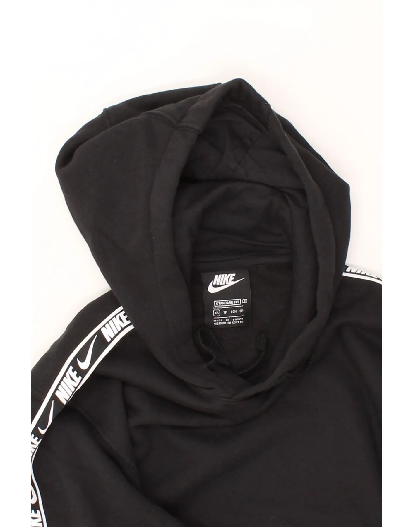 NIKE Mens Standard Fit Graphic Hoodie Jumper XS Black Cotton