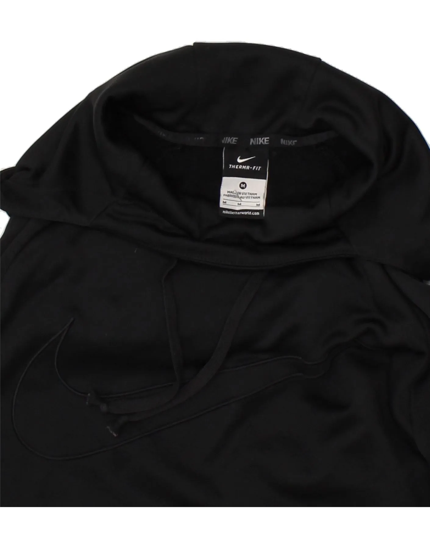 NIKE Mens Therma-Fit Hoodie Jumper Medium Black Polyester