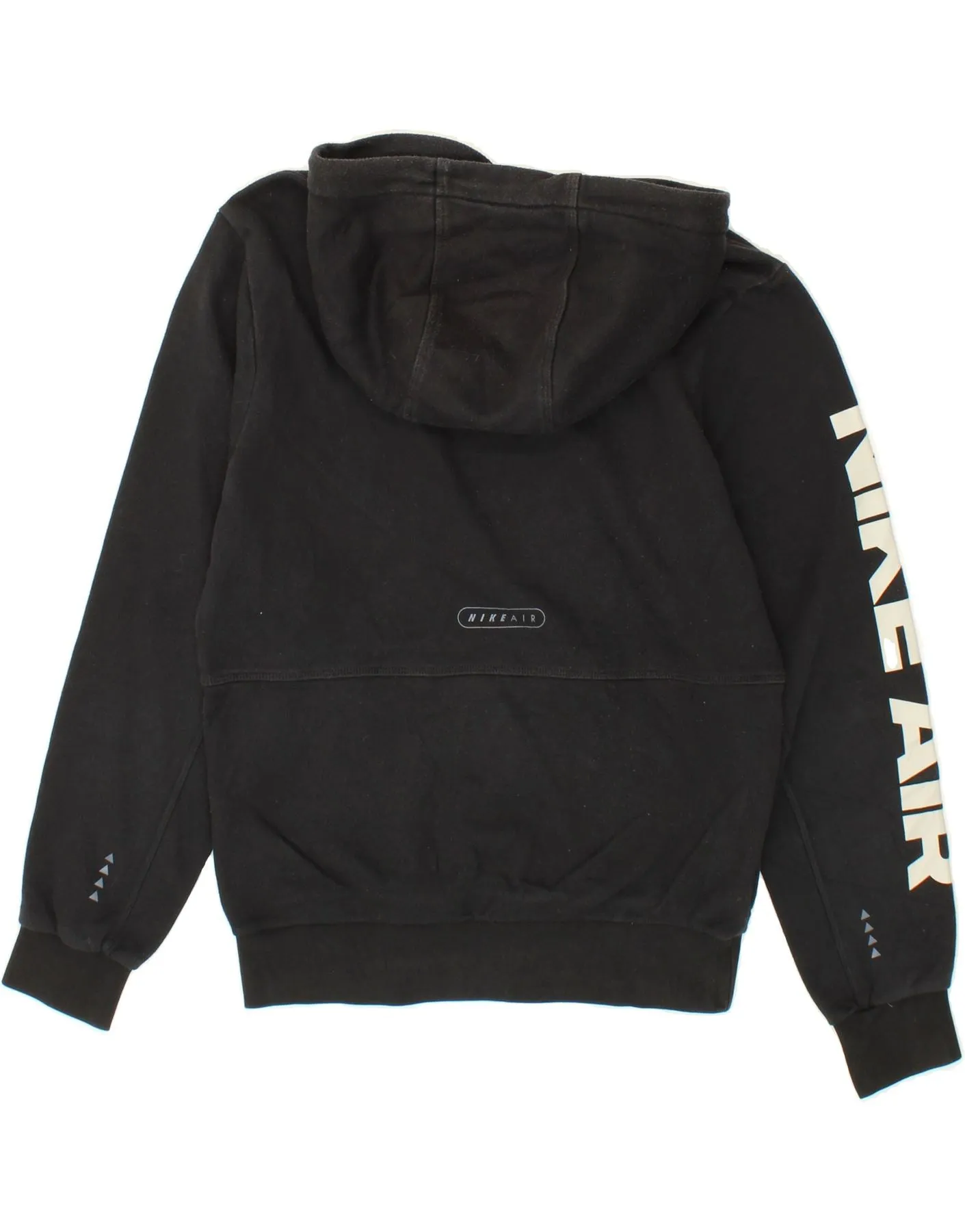 NIKE Womens Graphic Oversized Hoodie Jumper UK 6 XS Black Cotton