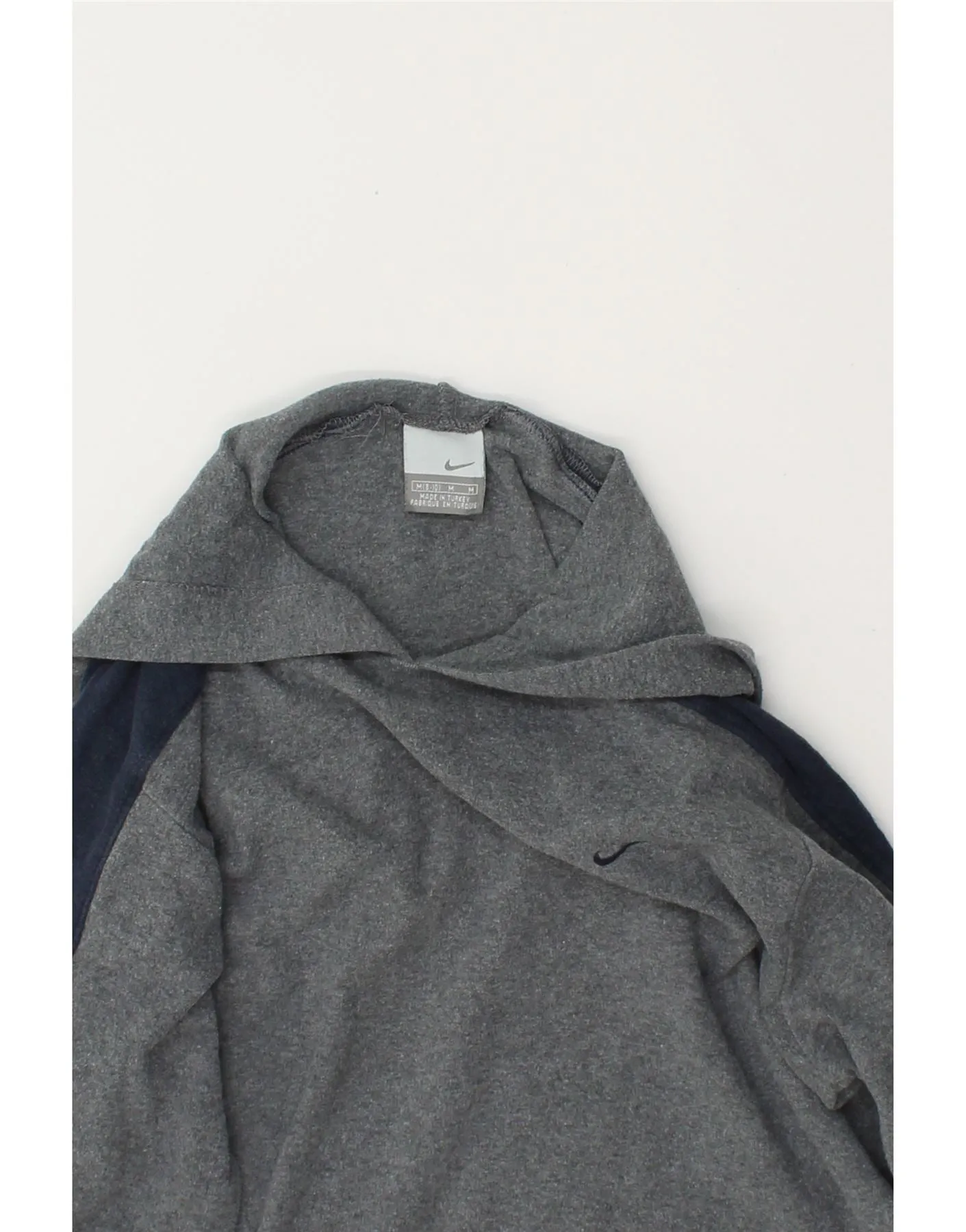 NIKE Womens Hoodie Jumper UK 14 Medium Grey Cotton