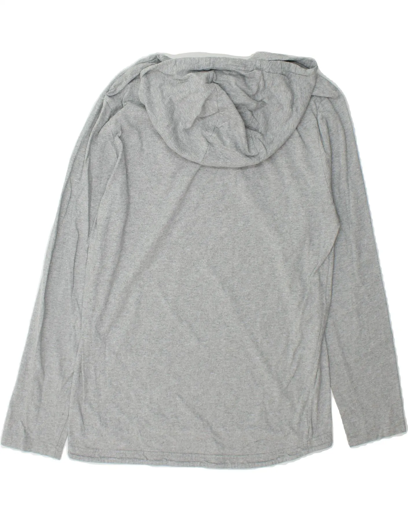 NIKE Womens Hoodie Jumper UK 16 Large Grey Cotton