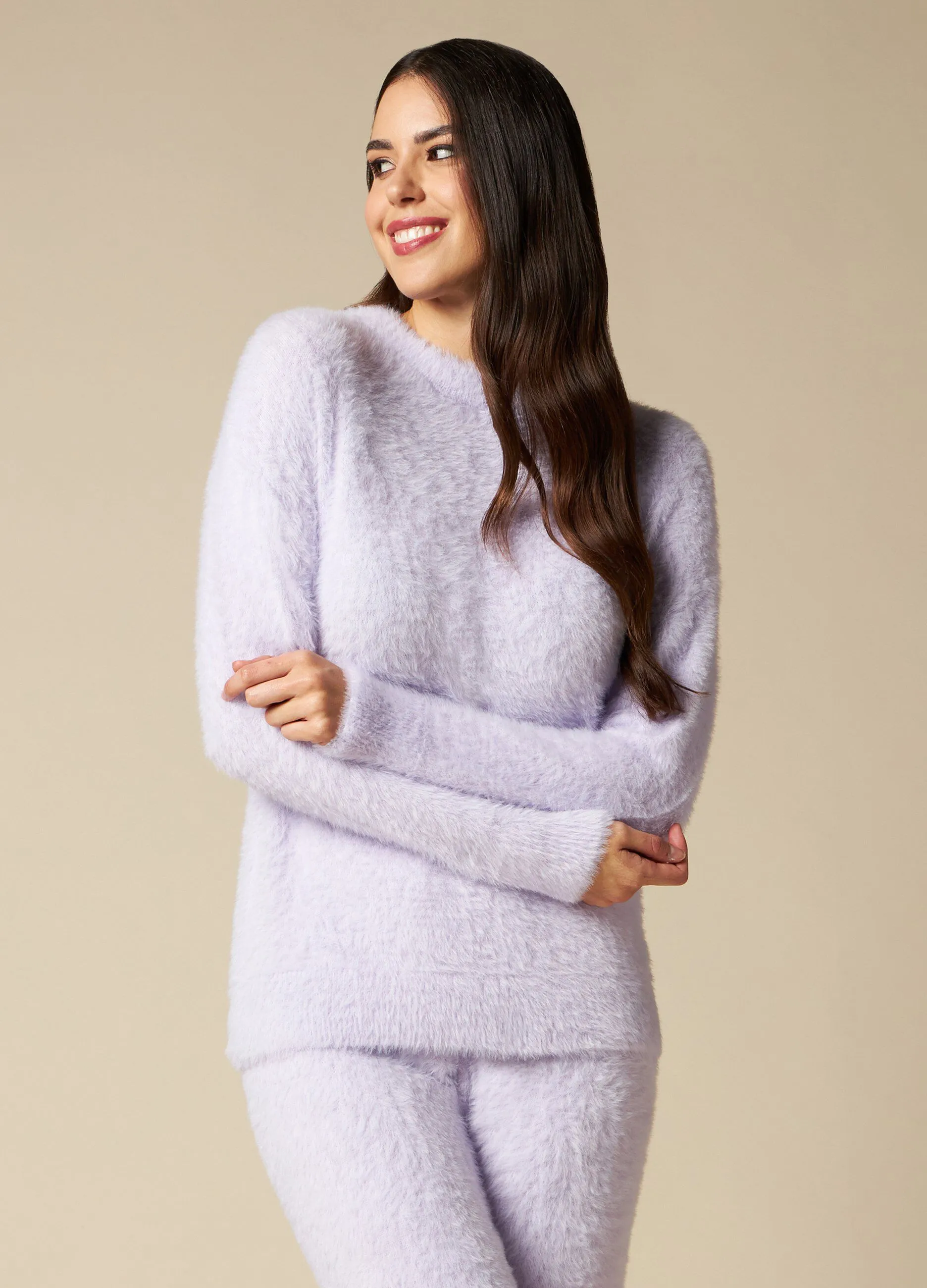 NYMOS  Maglia pigiama in filato effetto pelliccia donna