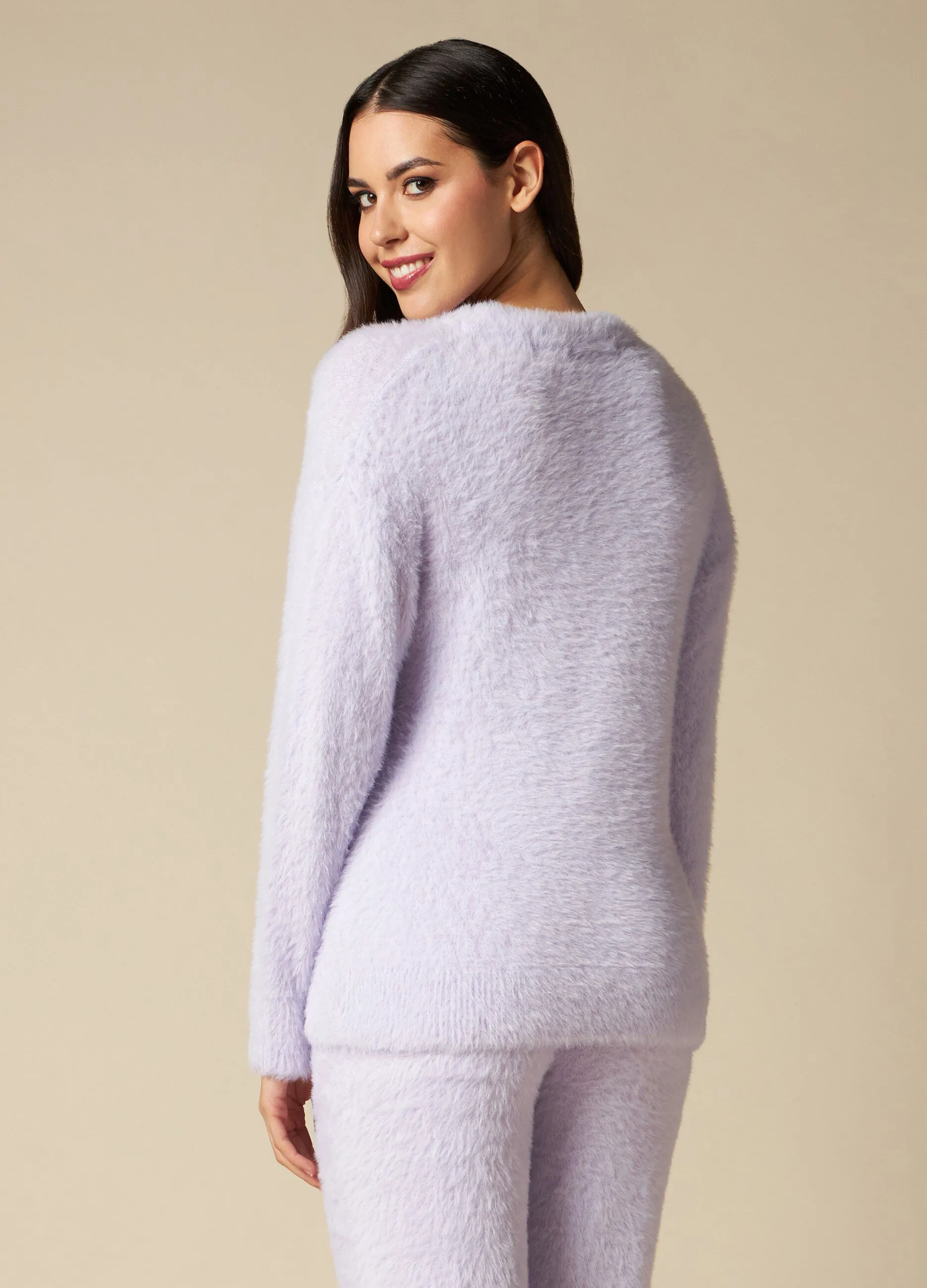 NYMOS  Maglia pigiama in filato effetto pelliccia donna