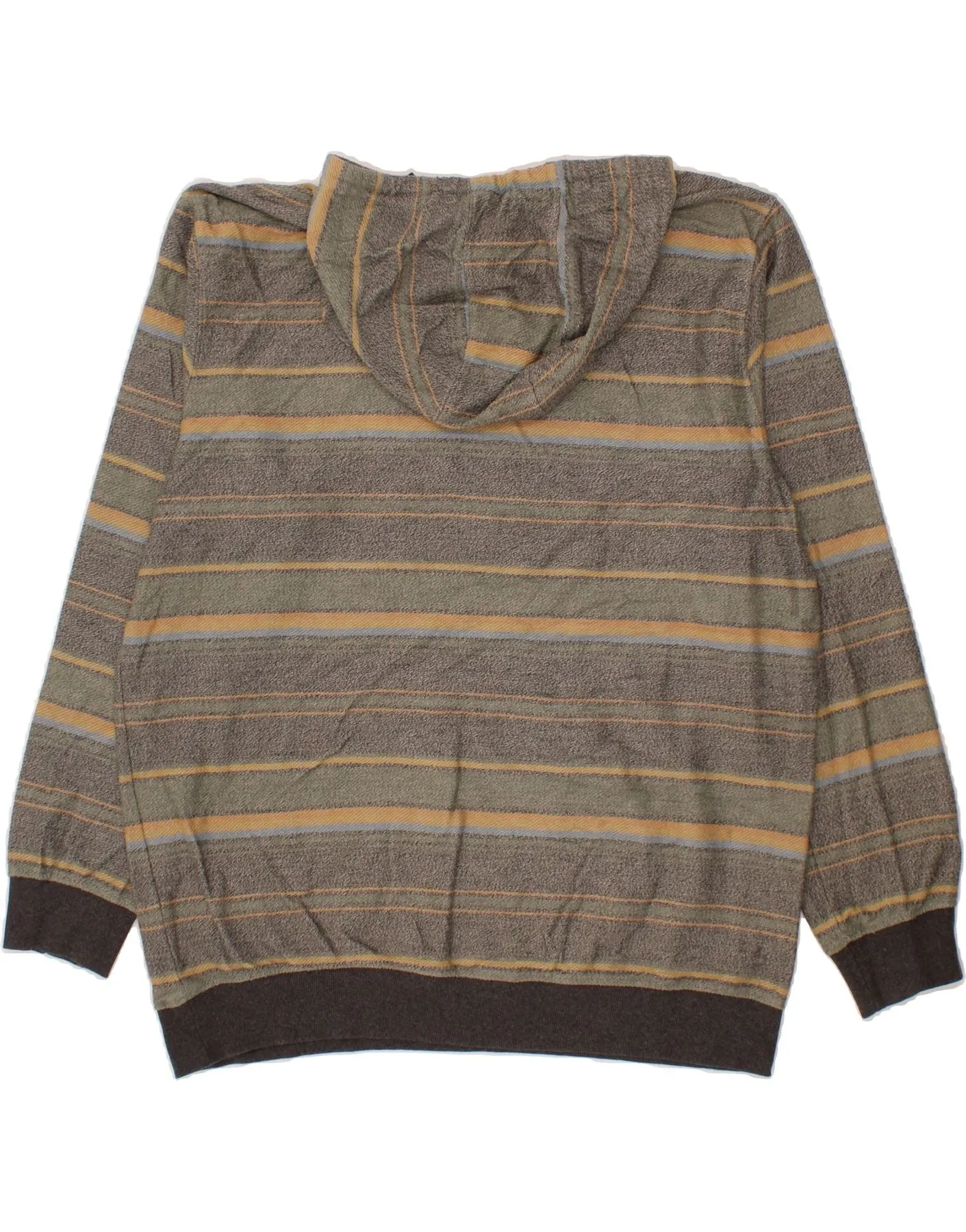 O'NEILL Mens Hoodie Jumper Large Grey Striped Cotton