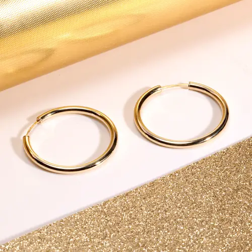 Orecchini a Cerchio - Creole in Oro, ⌀10mm