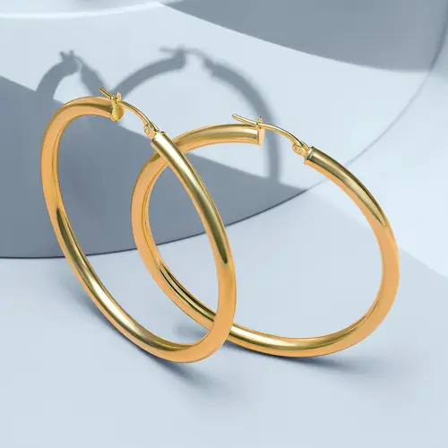 Orecchini a Cerchio - Creole in Oro, ⌀40mm