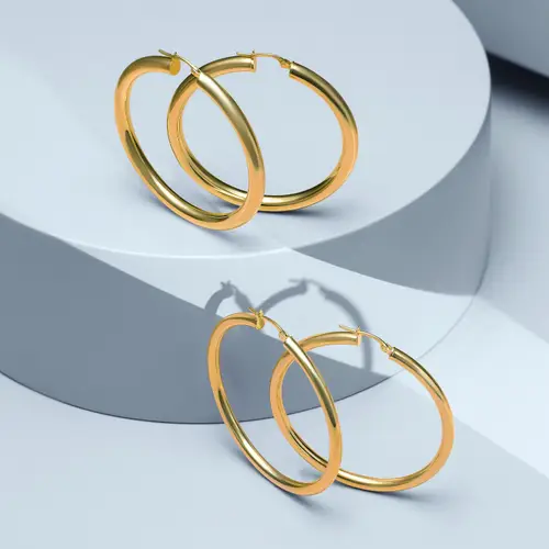 Orecchini a Cerchio - Creole in Oro, ⌀40mm