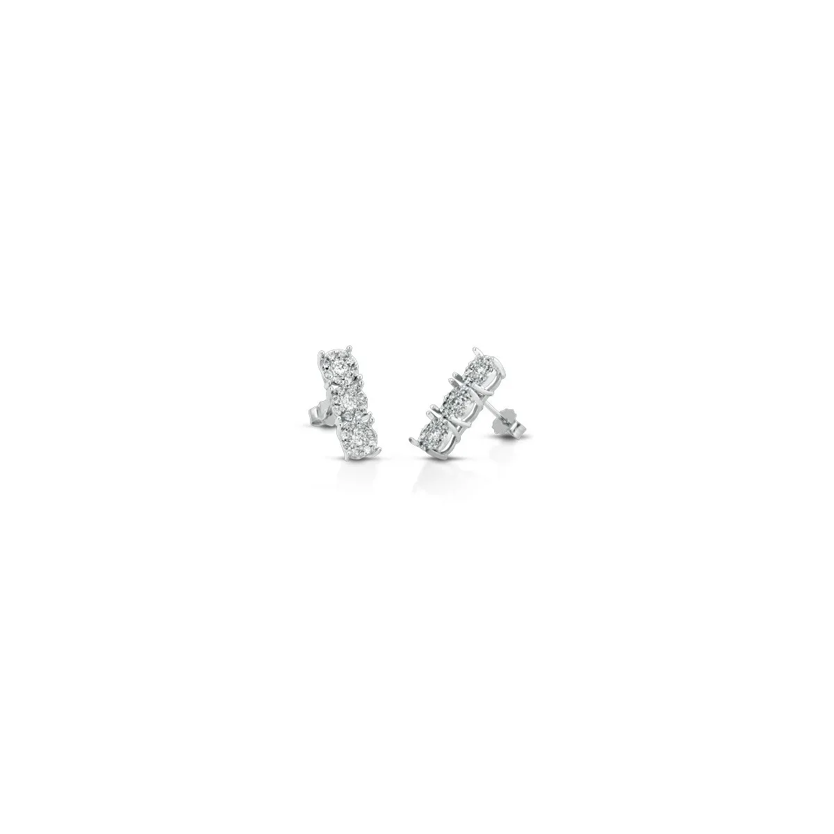 Orecchini fantasia Bendigo in oro bianco 18k con diamanti naturali e vvs