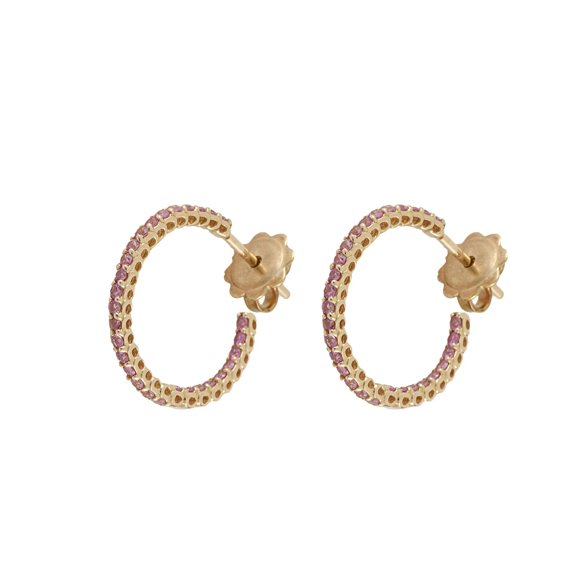 ORECCHINI IN ORO ROSA 9KT E ZAFFIRI ROSA CT 0,67