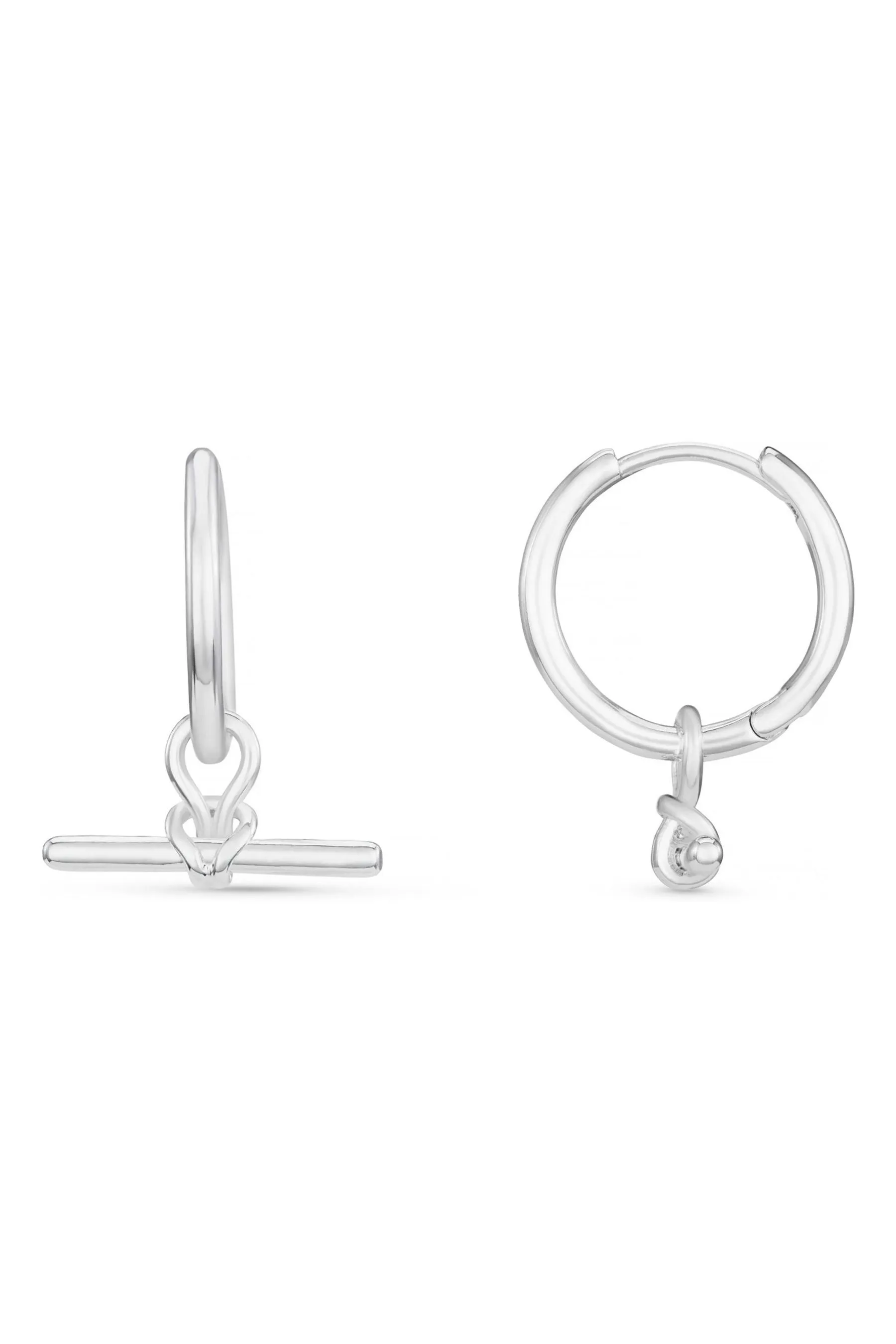Orelia London - Argento sterling - Dainty - Orecchini a cerchio piccoli annodati con barretta a T
