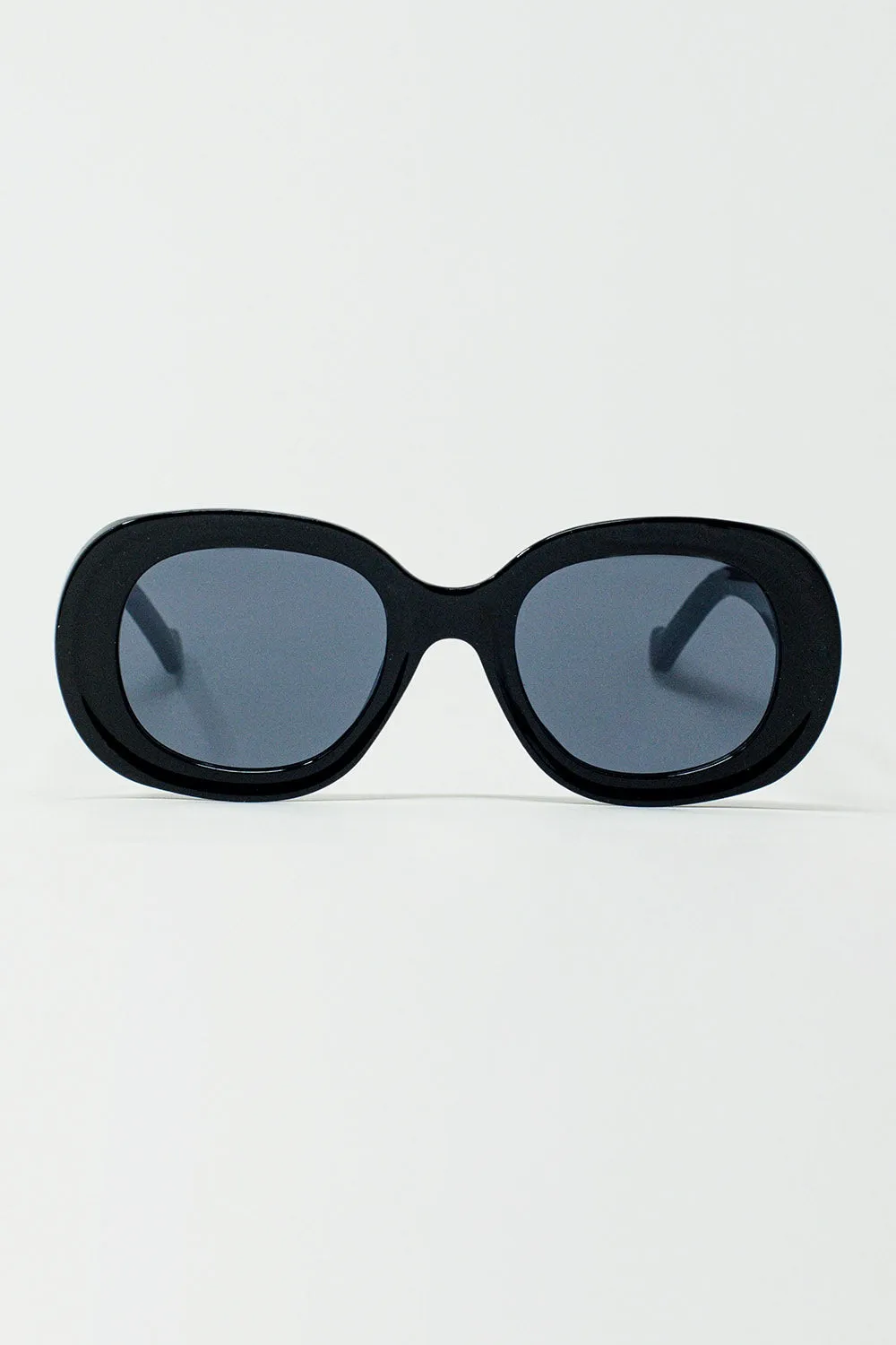 Oversized Occhiali da sole circolari neri