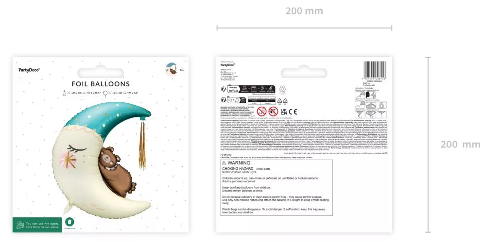 Palloncino foil blu Orsetto Teddy 98cm
