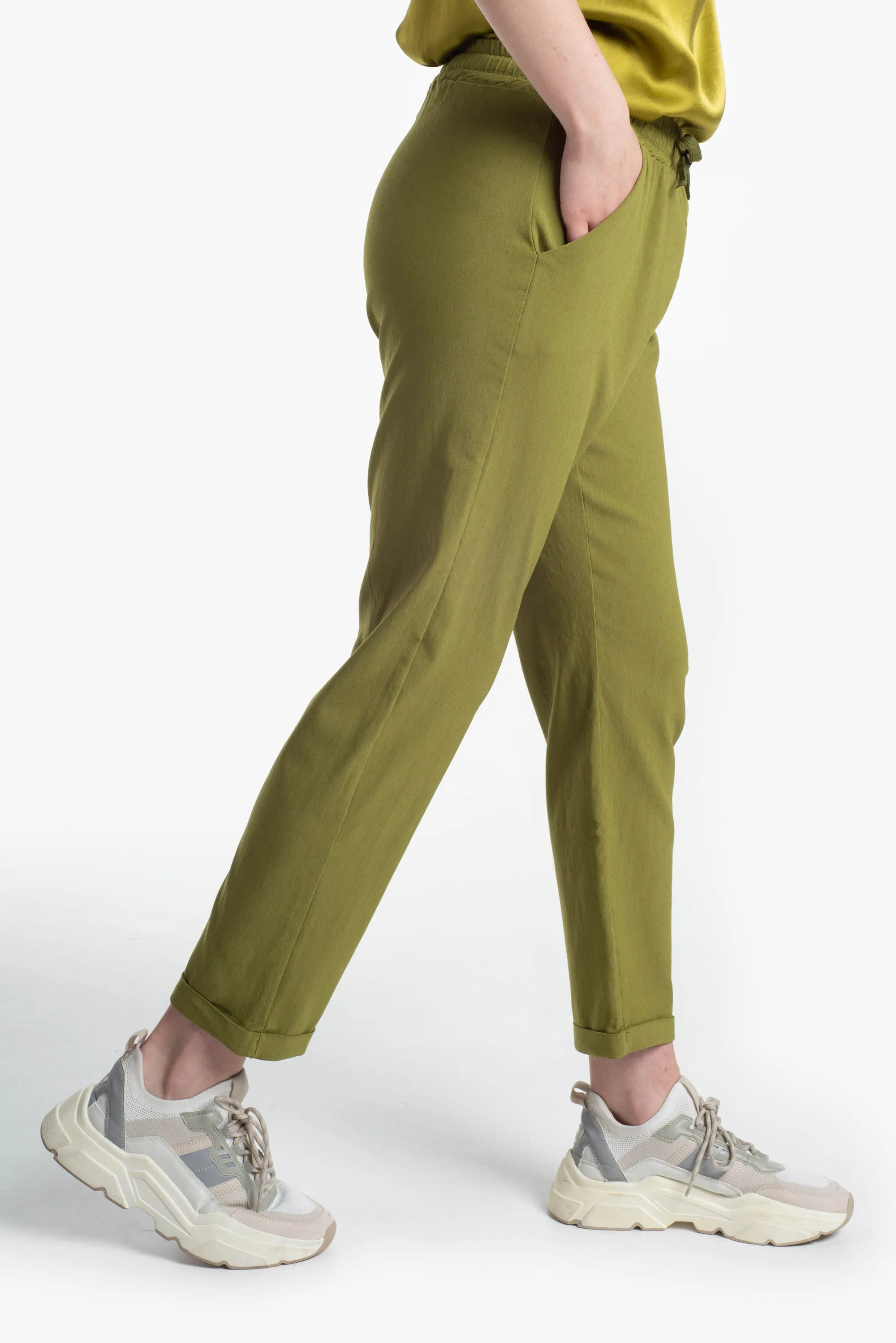 Pantalone jogger comfort fit in tessuto di bengalina