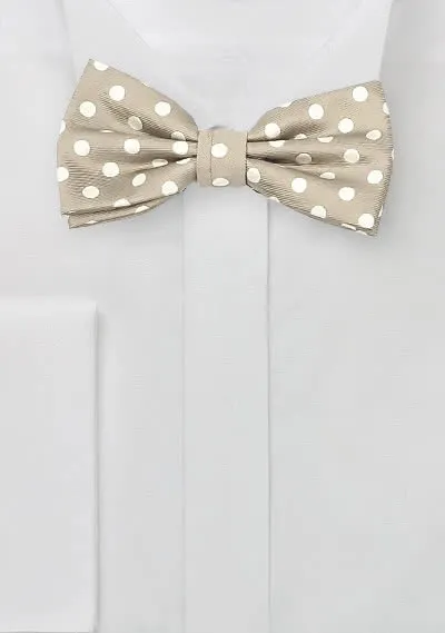 Papillon con motivo a pois color sabbia