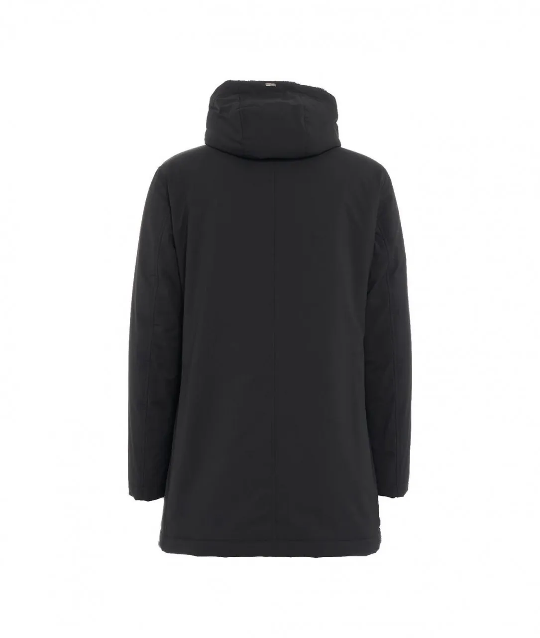 Parka con eco pelliccia nero nero