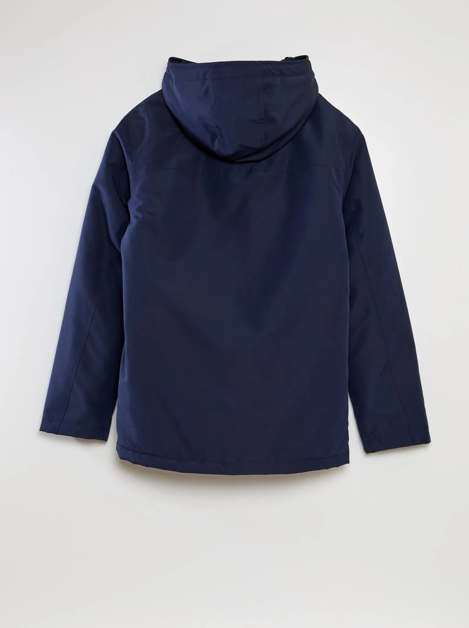 Parka corto impermeabile con cappuccio - BLU