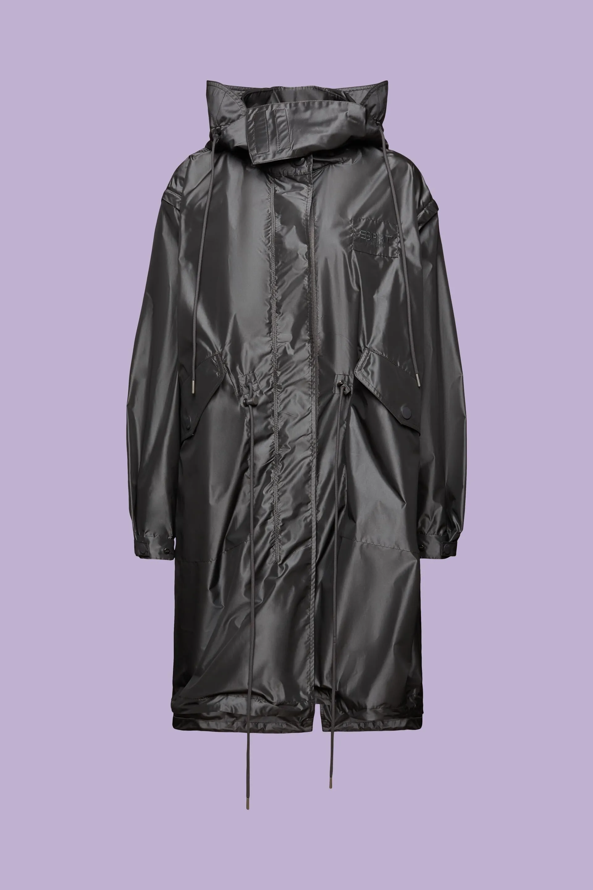 Parka metallico con cappuccio