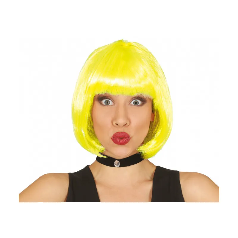 PARRUCCA BIONDA SINTETICA CAPELLI MEDIO LUNGHI ARTICOLI PER TRAVESTIMENTI DI CARNEVALE SPETTACOLI E SCENE DONNA BIONDA
