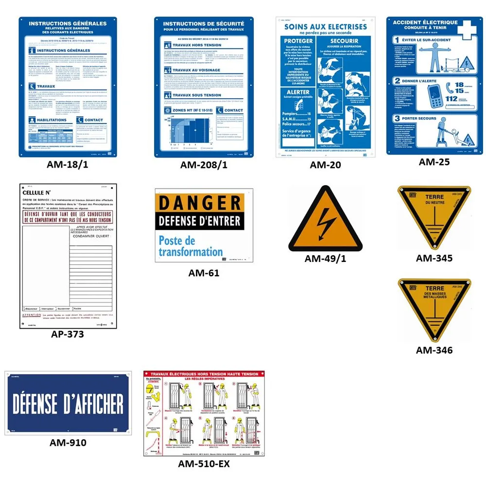 Pericolo elettrico "ACCIDENT ELECTRIQUE, INSTRUCTIONS DE SECURITE, INSTRUCTIONS GENERALES", in Francese