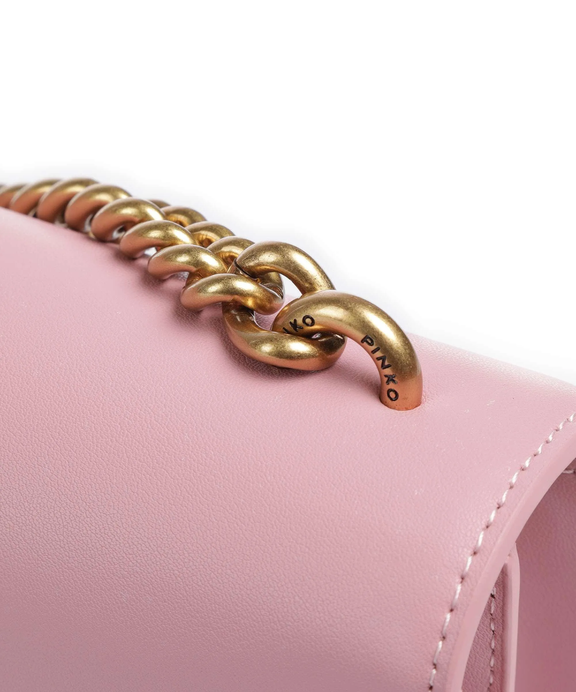  Pinko Love One Classic Borsa a tracolla pelle di vacchetta finemente grana rosa antico  