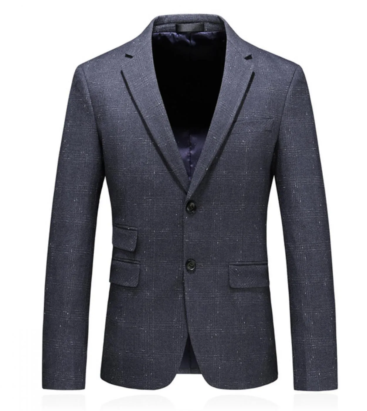 Plyesxale Giacca da uomo scozzese slim fit Giacca primavera autunno Blazer casual da uomo Grigio blu navy Elegante giacca da uom