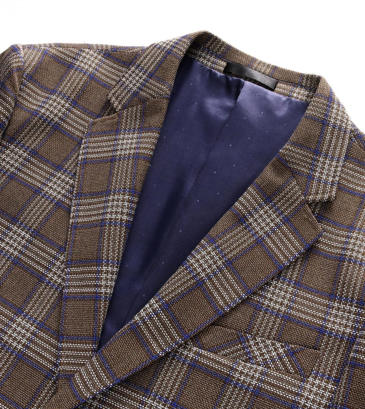 Plyesxale Giacca da uomo scozzese slim fit Giacca primavera autunno Blazer casual da uomo Grigio blu navy Elegante giacca da uom