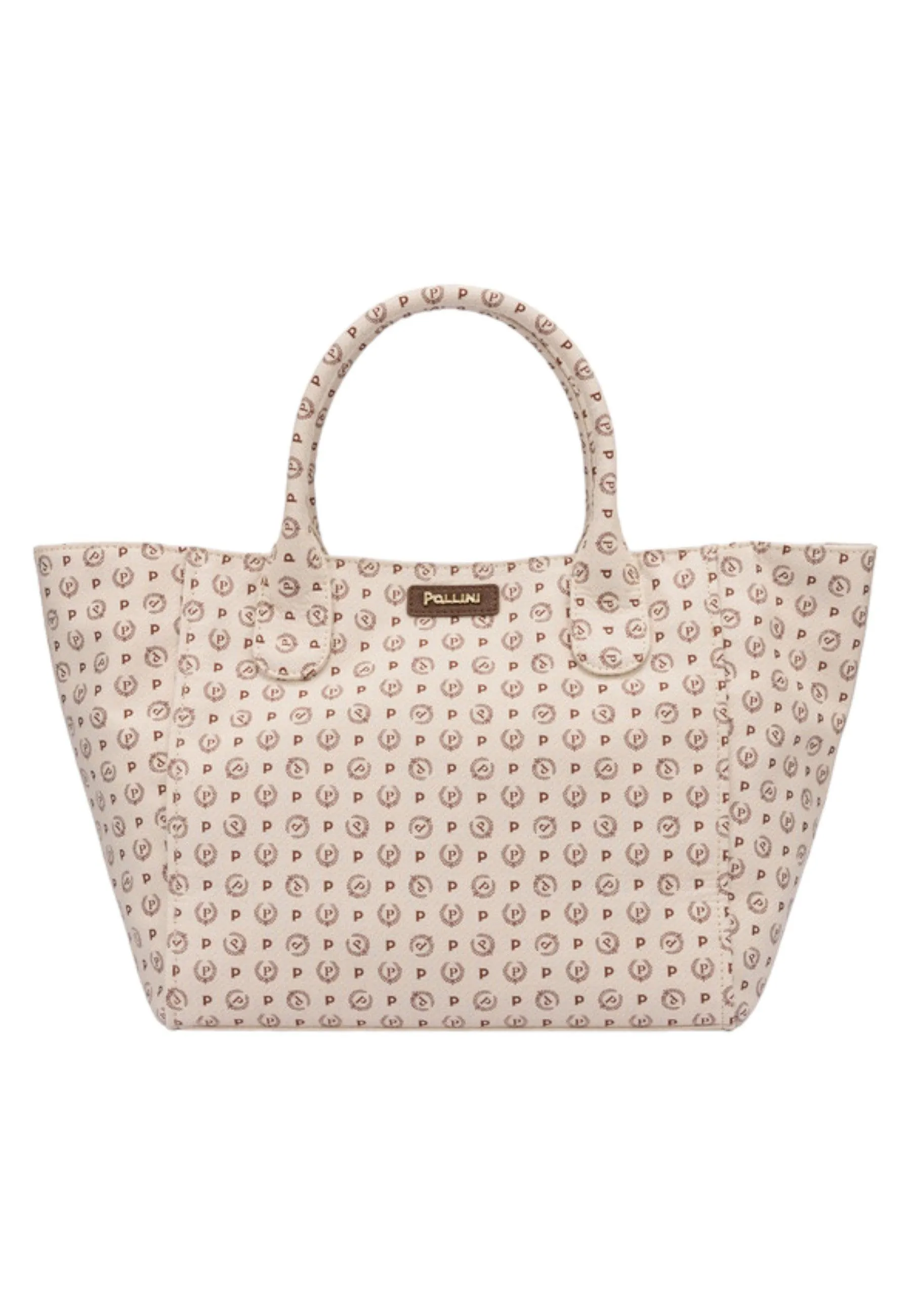 POLLINI Borsa Tote Donna Avorio Marrone TE8481PP0EQ6D11D