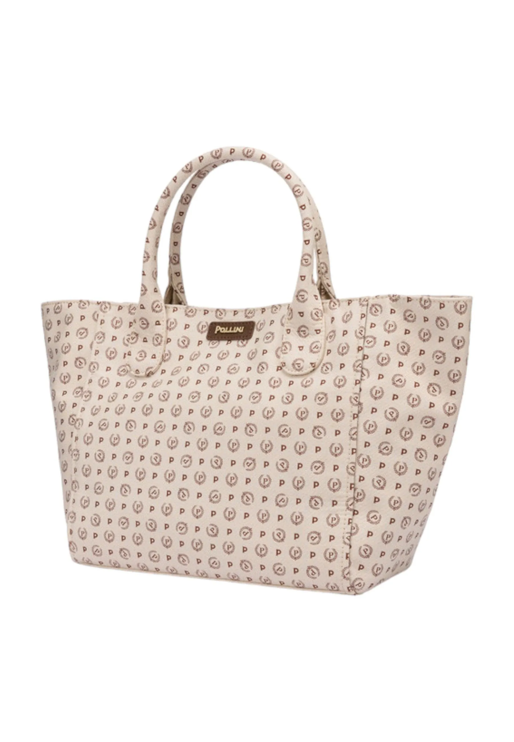 POLLINI Borsa Tote Donna Avorio Marrone TE8481PP0EQ6D11D