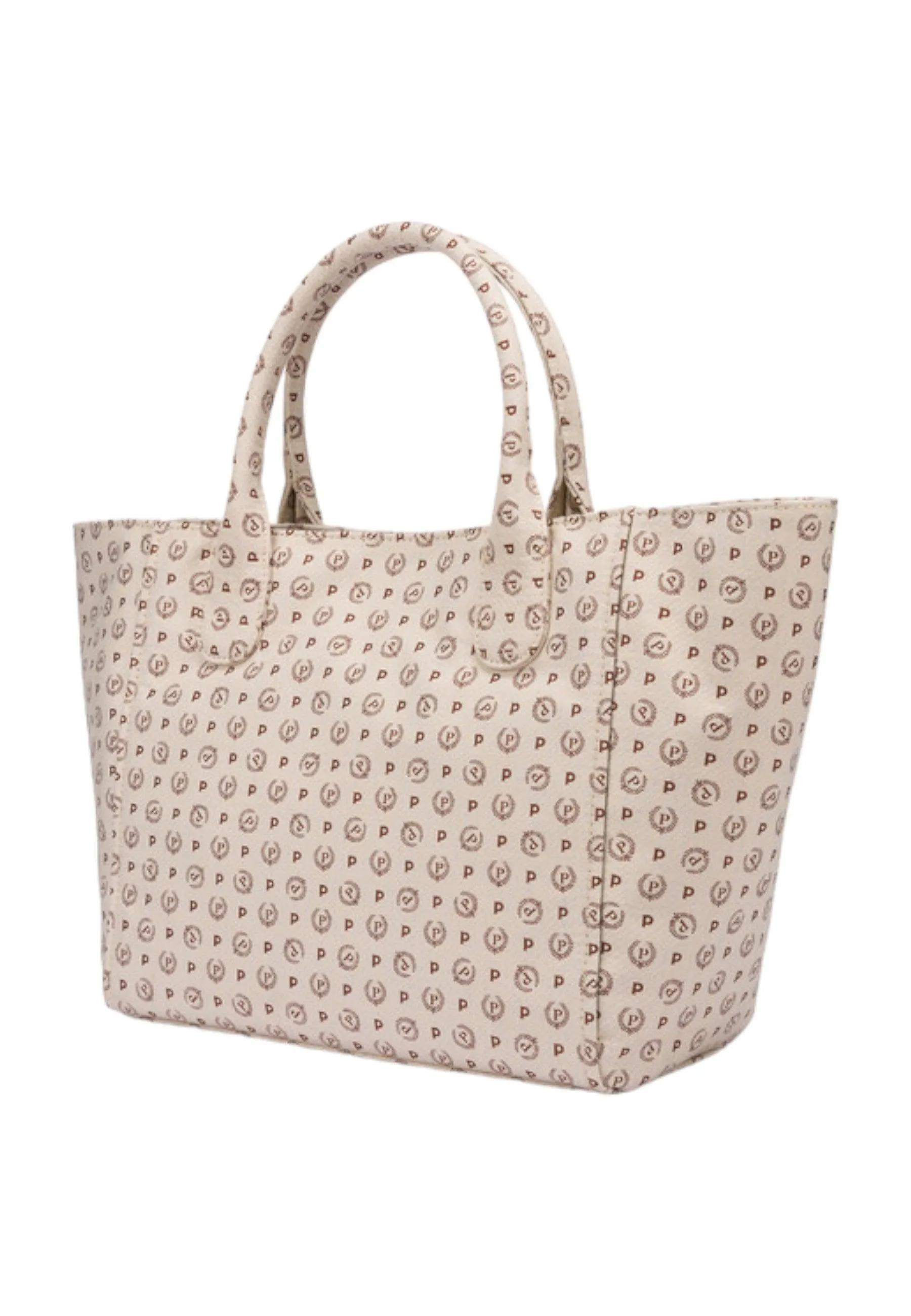 POLLINI Borsa Tote Donna Avorio Marrone TE8481PP0EQ6D11D