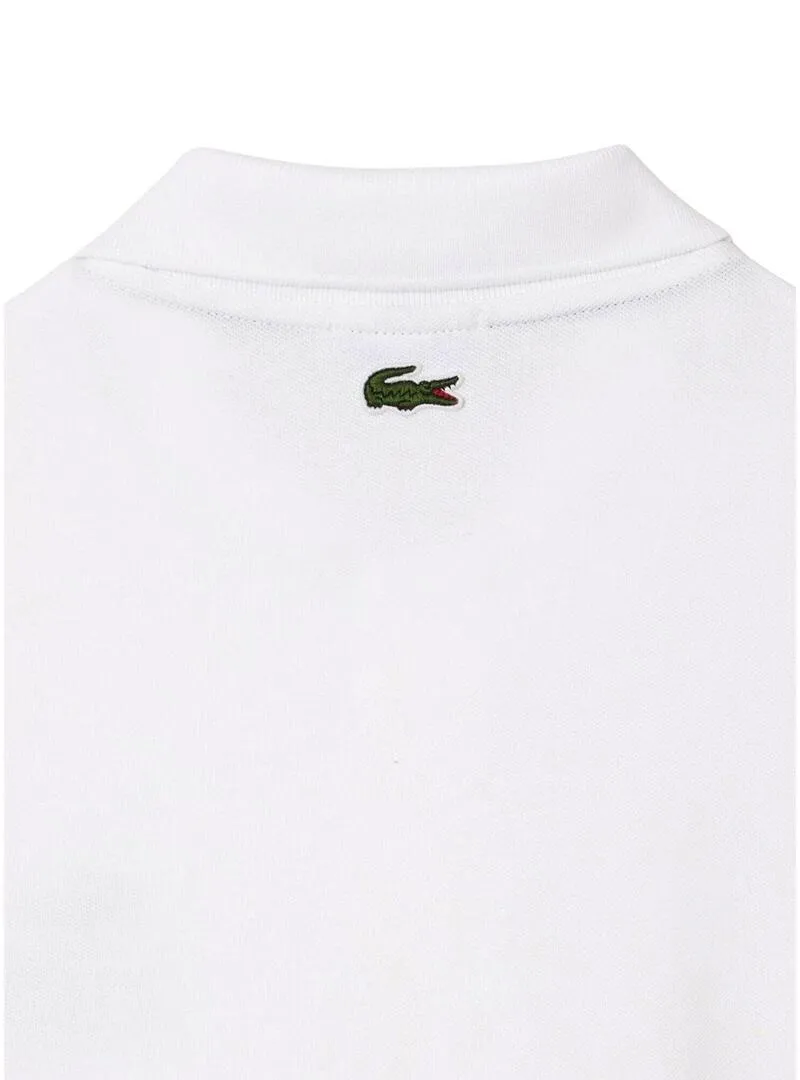 Polo Lacoste Unisex Piqué Stampato 3D Bianco