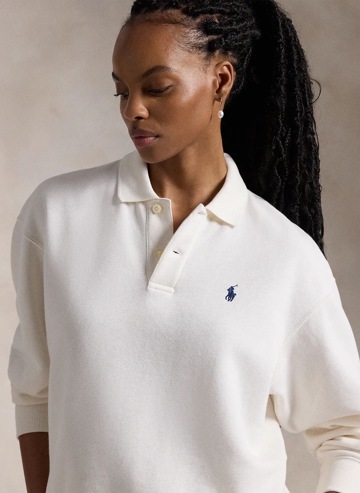  POLO RALPH LAUREN   Maglione oversize in misto cotone | Bianco