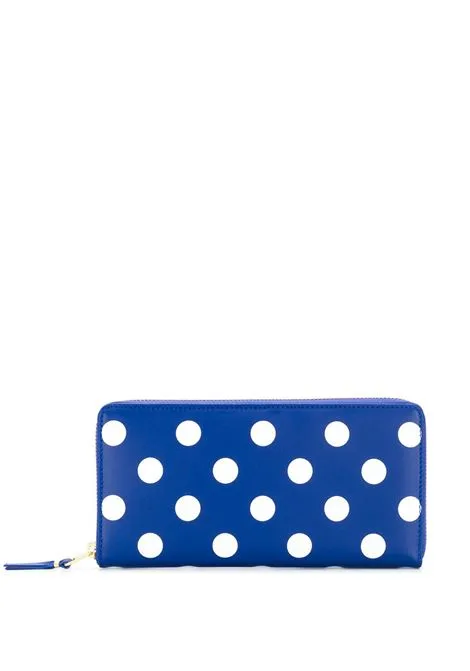 portafoglio  grande stampa pois  con zip