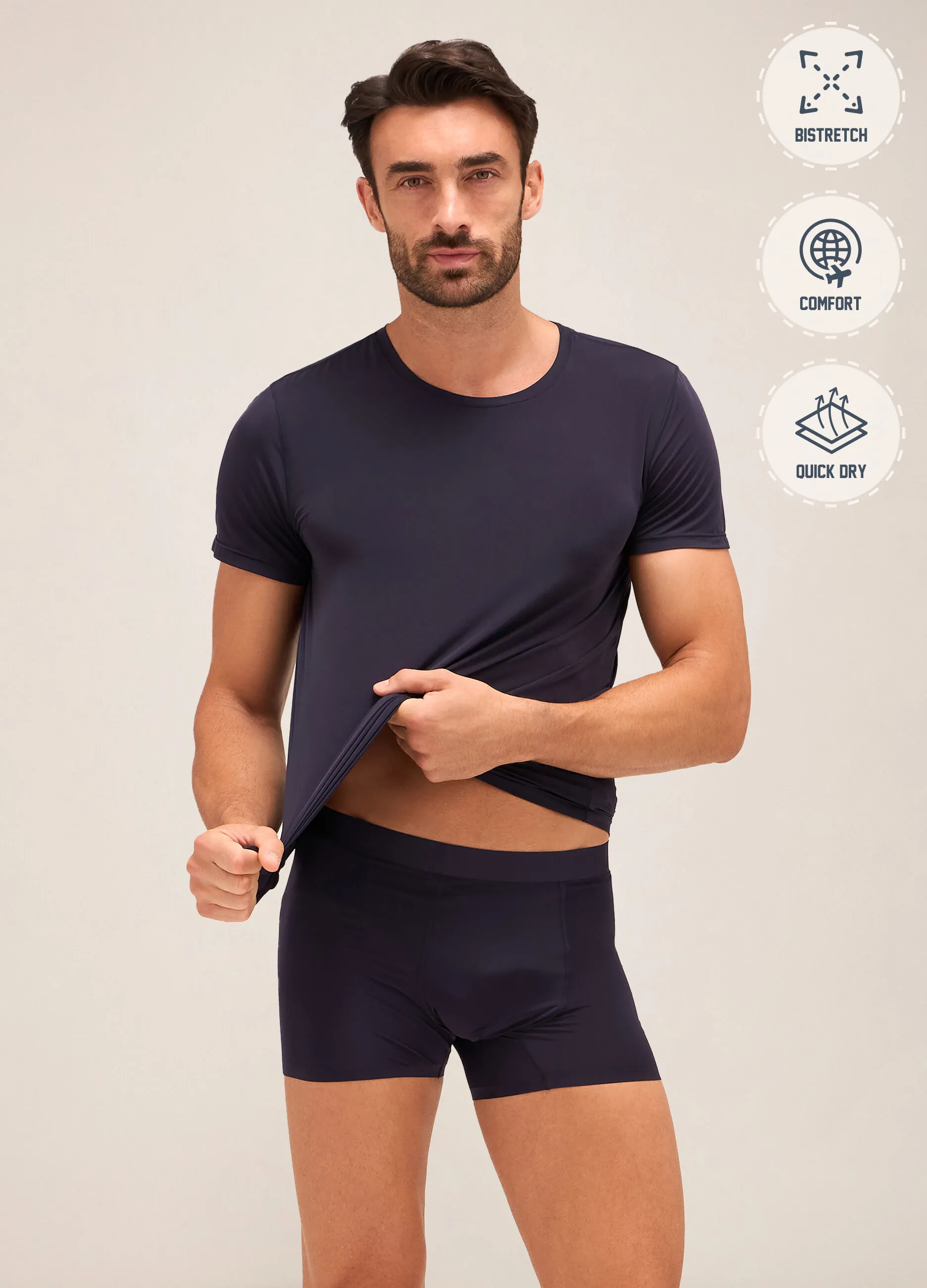 PRIVACY  T-shirt intima in tessuto stretch uomo