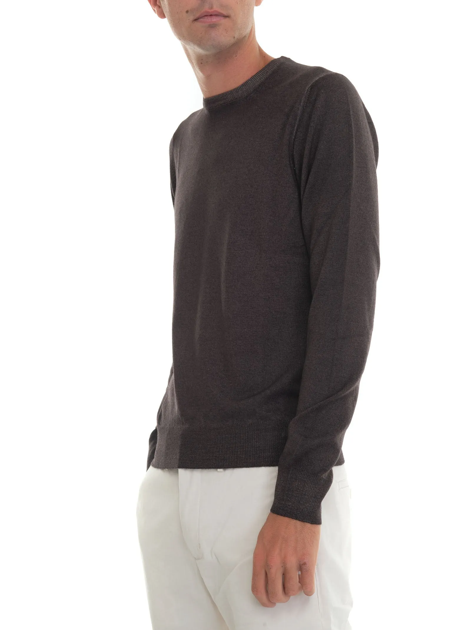 Pullover girocollo Marrone Gran Sasso Uomo