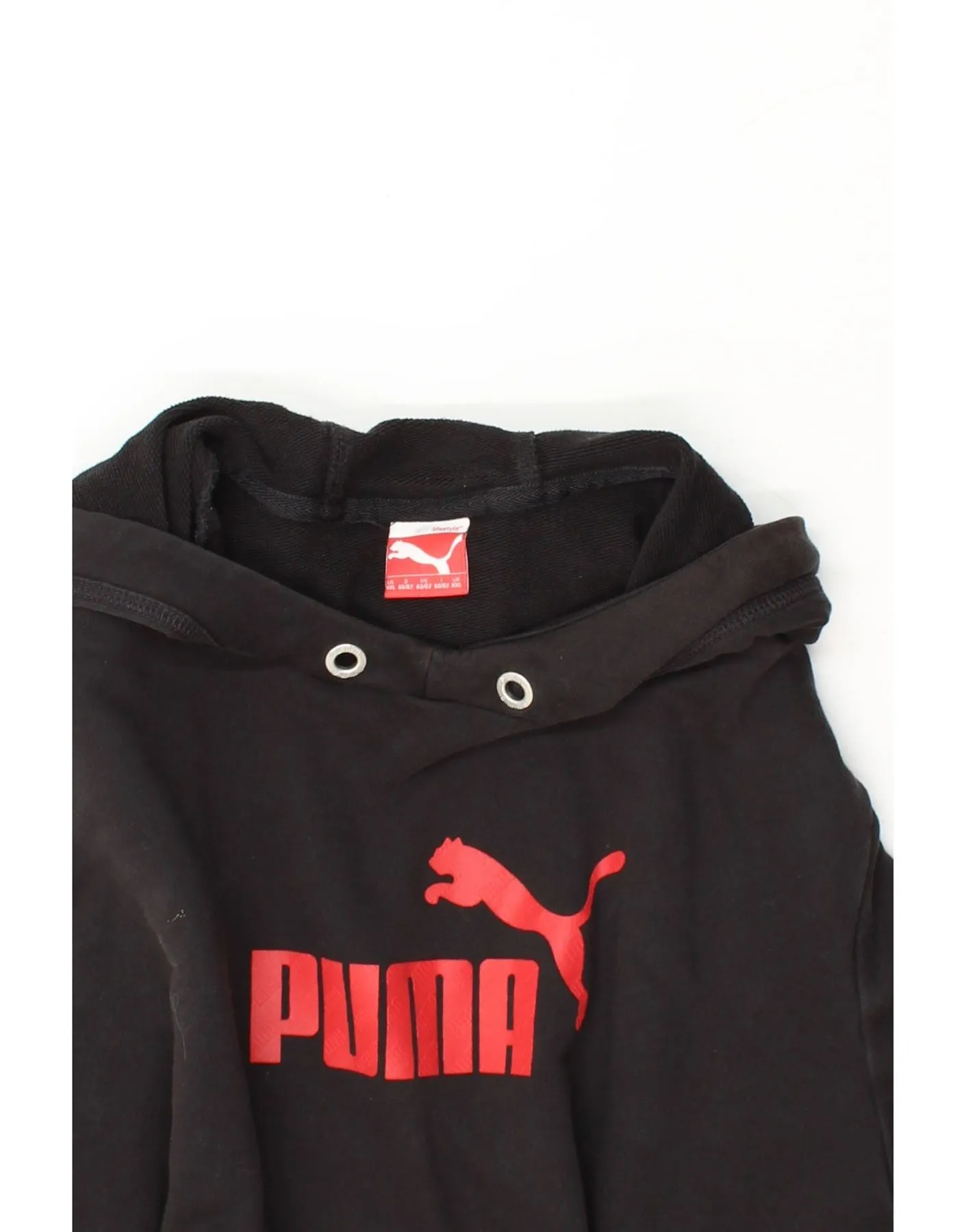 PUMA Mens Graphic Hoodie Jumper 2XL Black Cotton