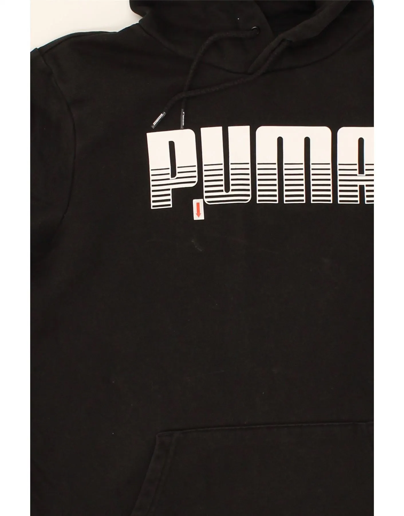 PUMA Mens Graphic Hoodie Jumper Medium Black Cotton