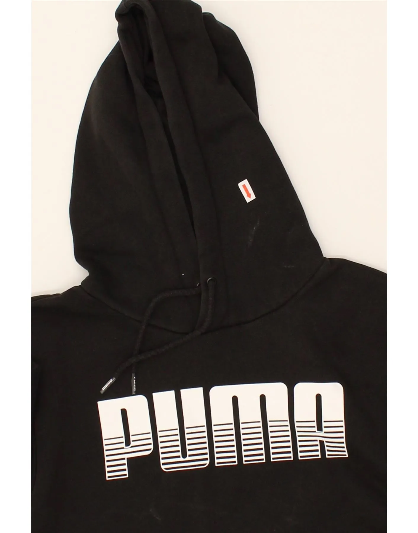 PUMA Mens Graphic Hoodie Jumper Medium Black Cotton