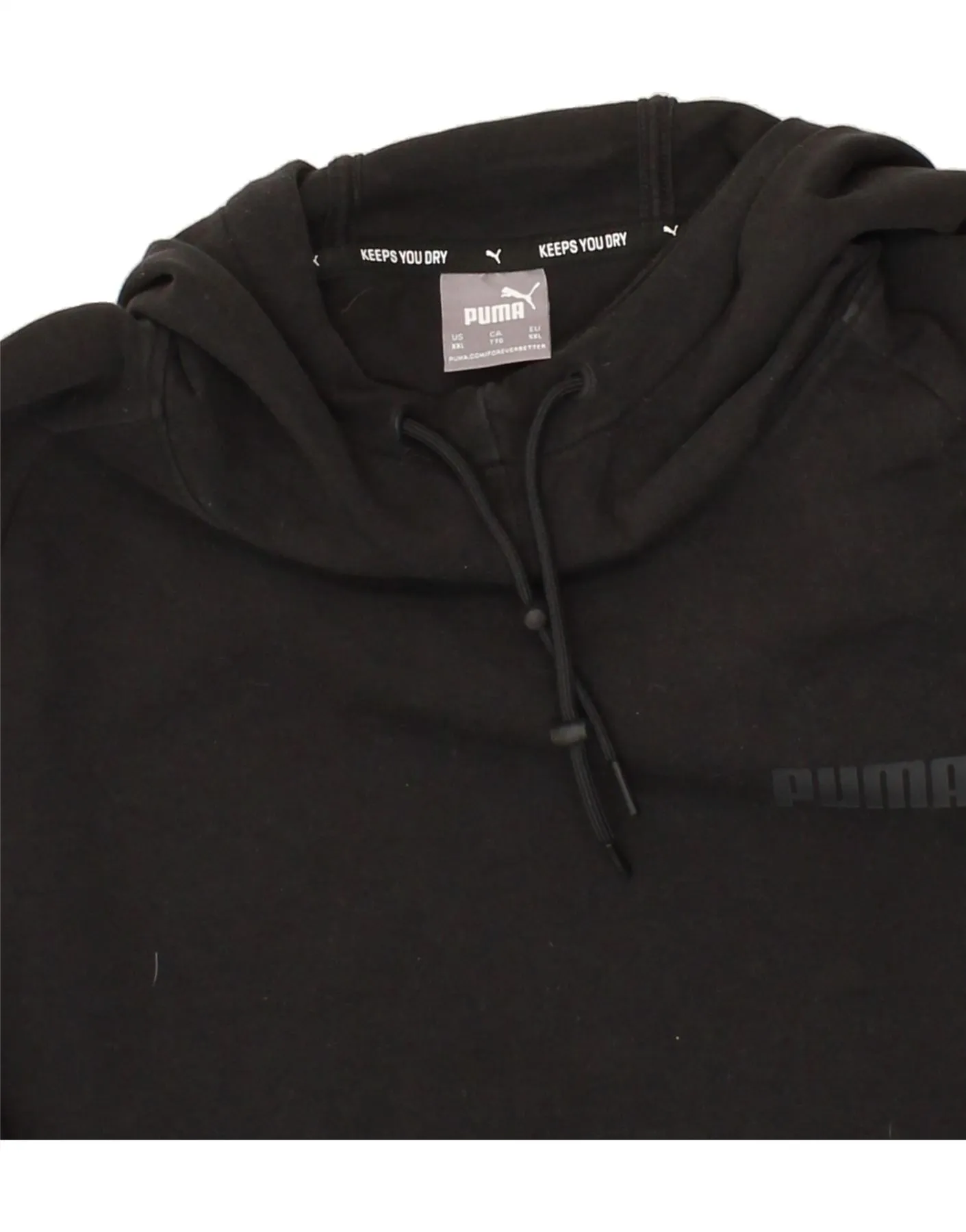 PUMA Mens Hoodie Jumper 2XL Black Cotton