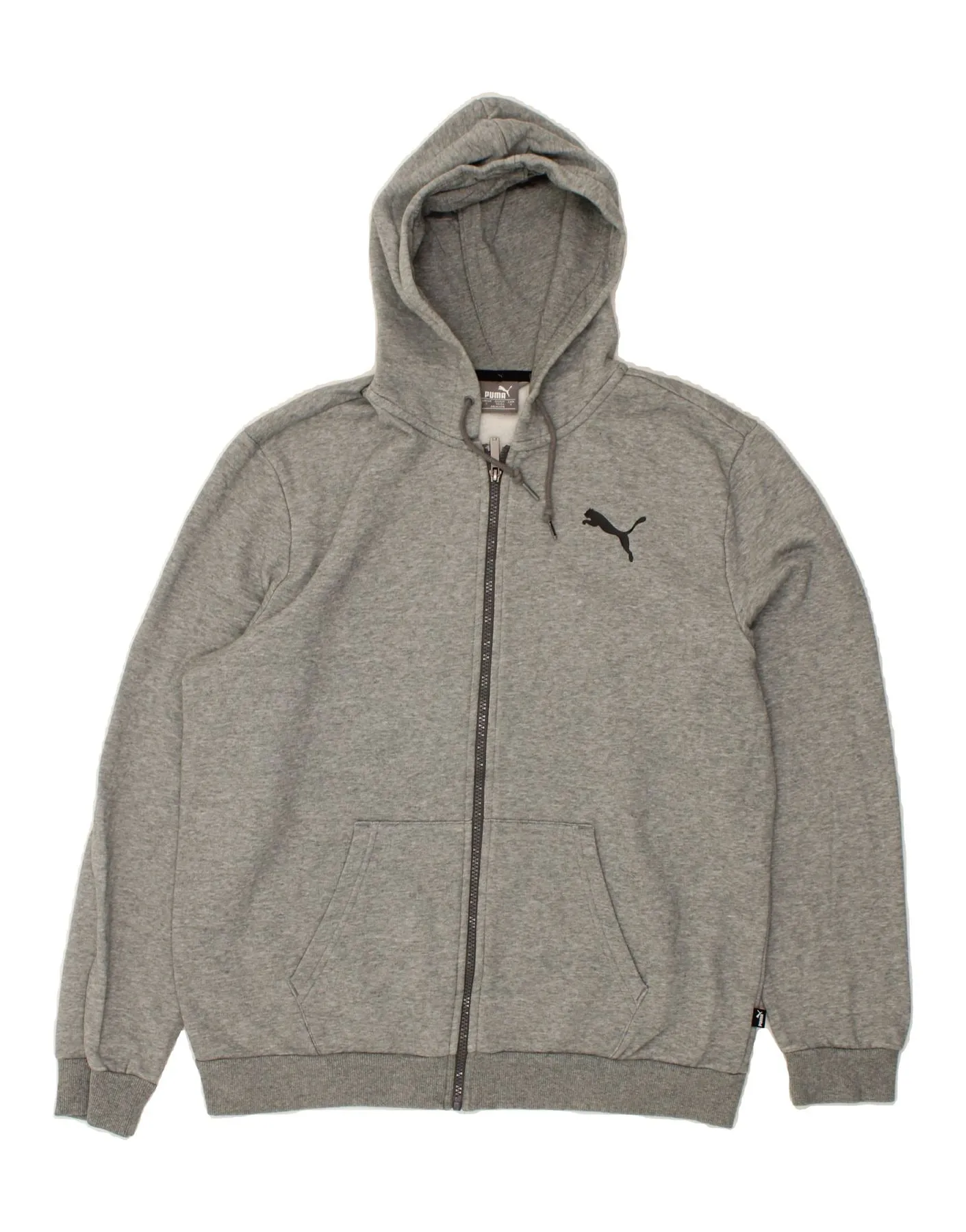 PUMA Mens Zip Hoodie Sweater Large Grey Cotton