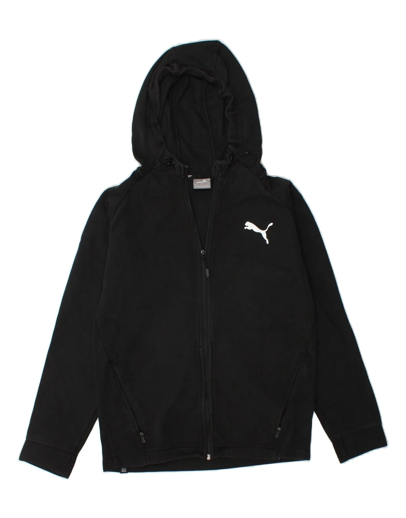 PUMA Mens Zip Hoodie Sweater Small Black Cotton