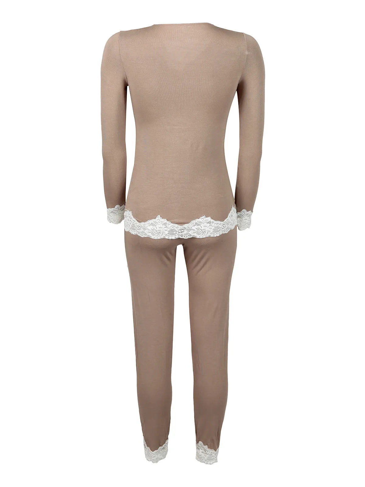Pura Pyjama femme chasmere mélangé avec dentelle