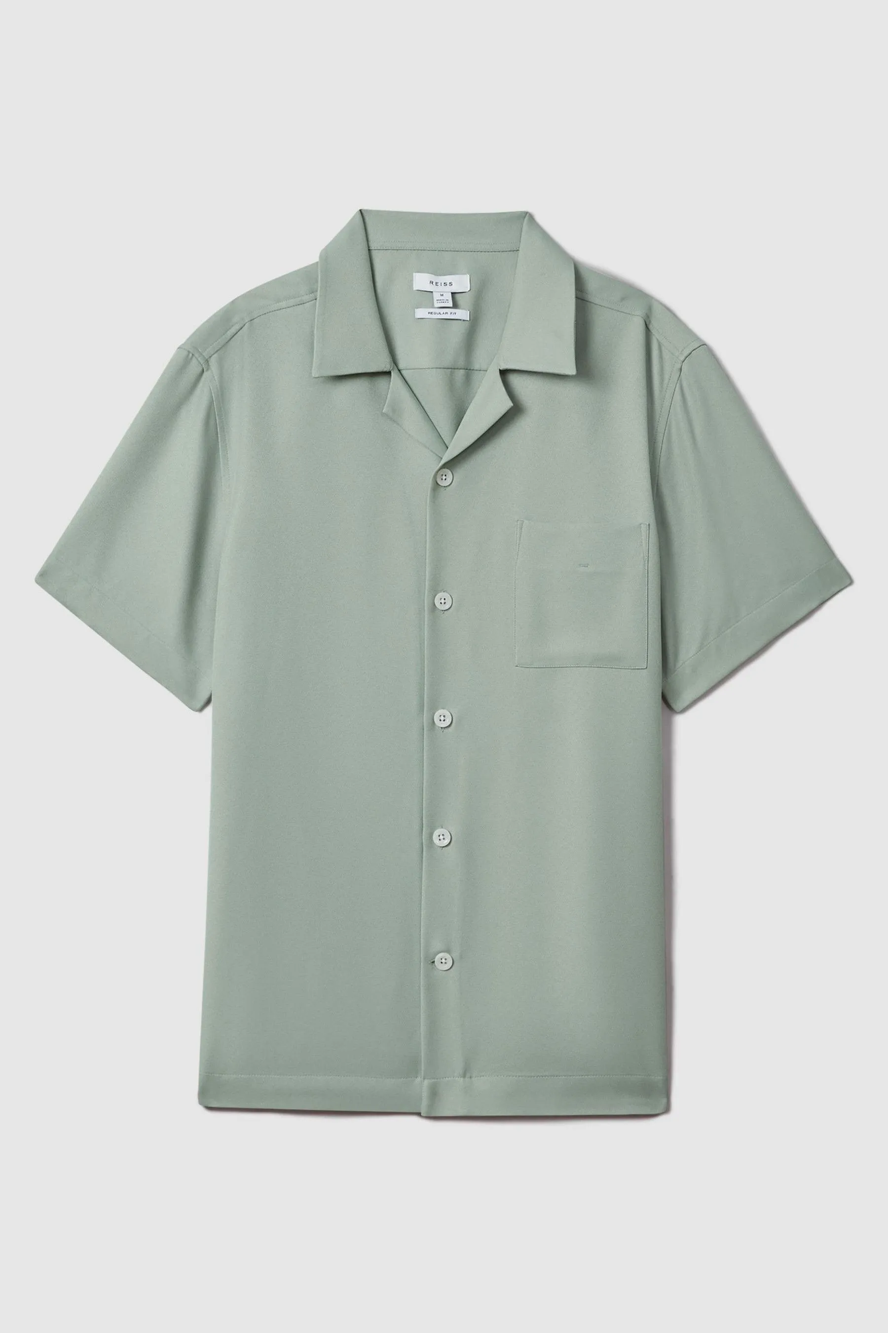 Reiss Tokyo Cuban Collar Button Through Shirt    