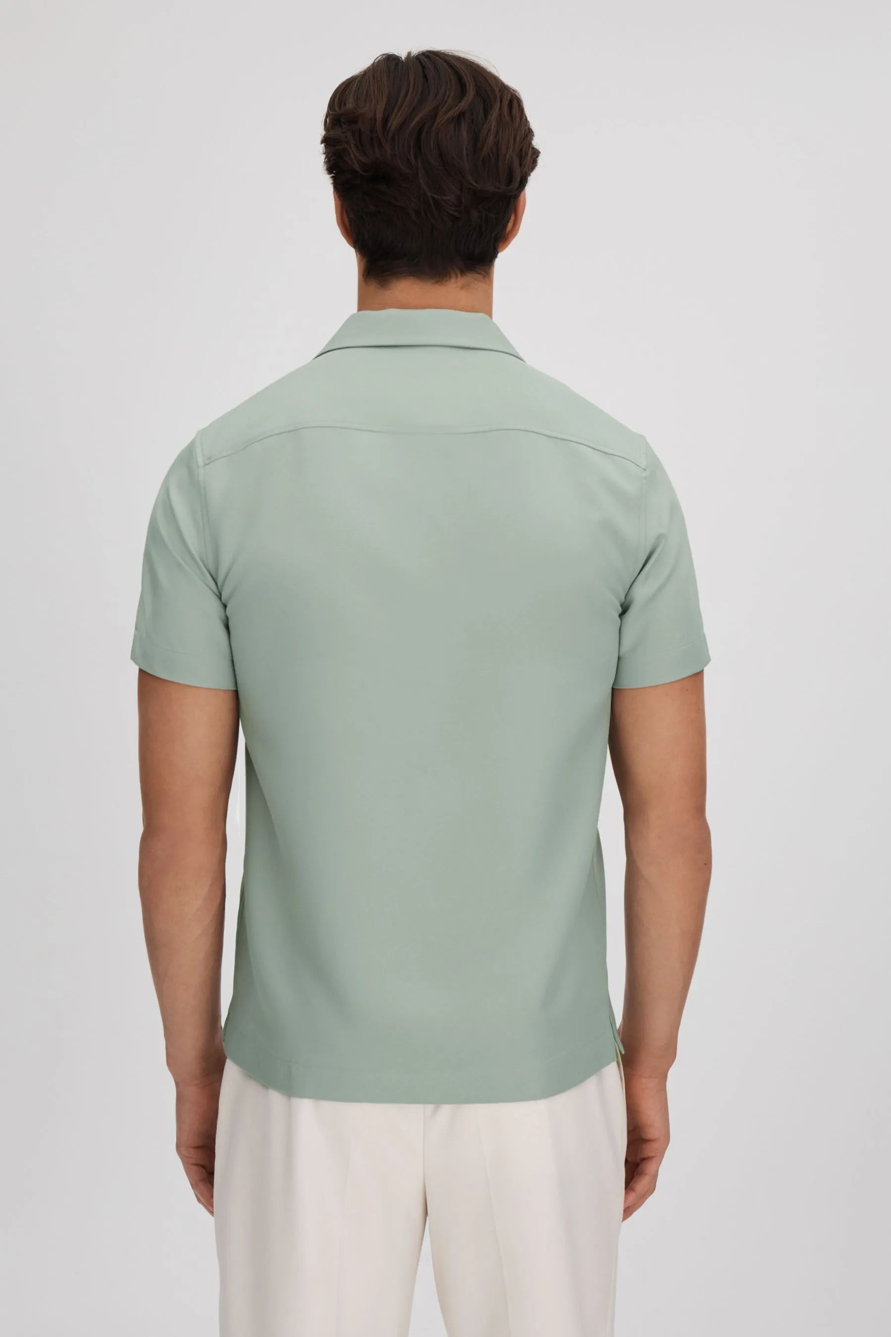 Reiss Tokyo Cuban Collar Button Through Shirt    