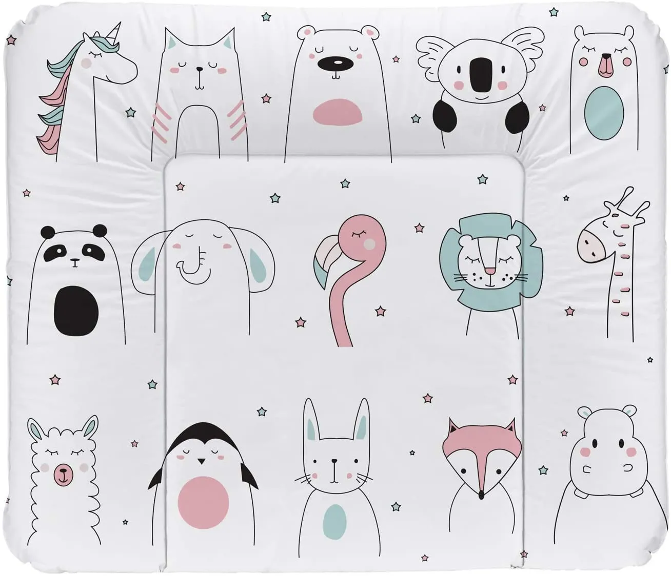 Rotho Babydesign Materassino Fasciatoio, Da 0 mesi, Modern Elephants, Bella Bambina, Bianco/Grigio, 50 x 70 cm, 20099 0001 CG