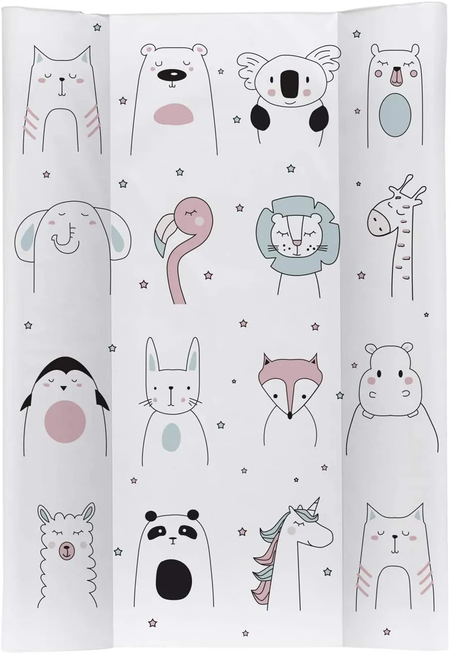 Rotho Babydesign Materassino Fasciatoio, Da 0 mesi, Modern Elephants, Bella Bambina, Bianco/Grigio, 50 x 70 cm, 20099 0001 CG