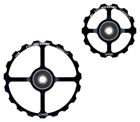 Ruote pulegge oversize in ceramica da ciclismo 14/19T nere